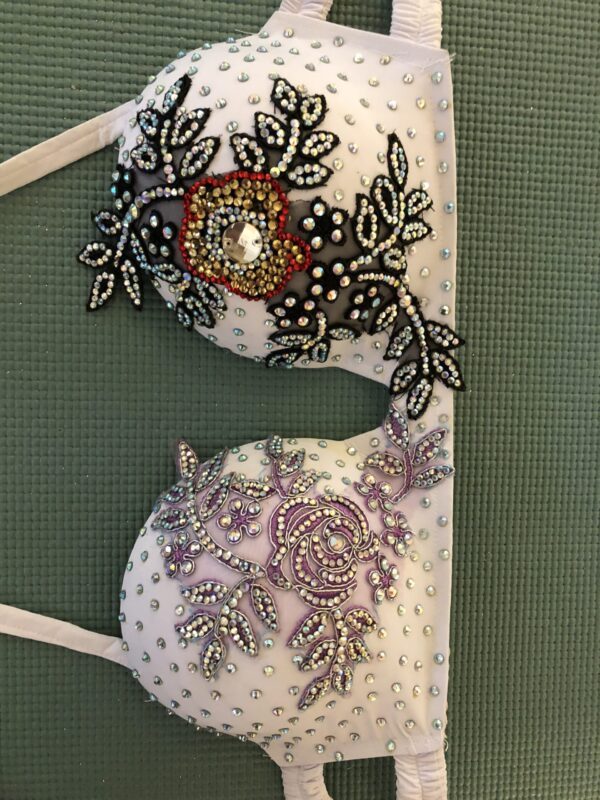 White Lycra Galabeyas with AB stones - Bild 3